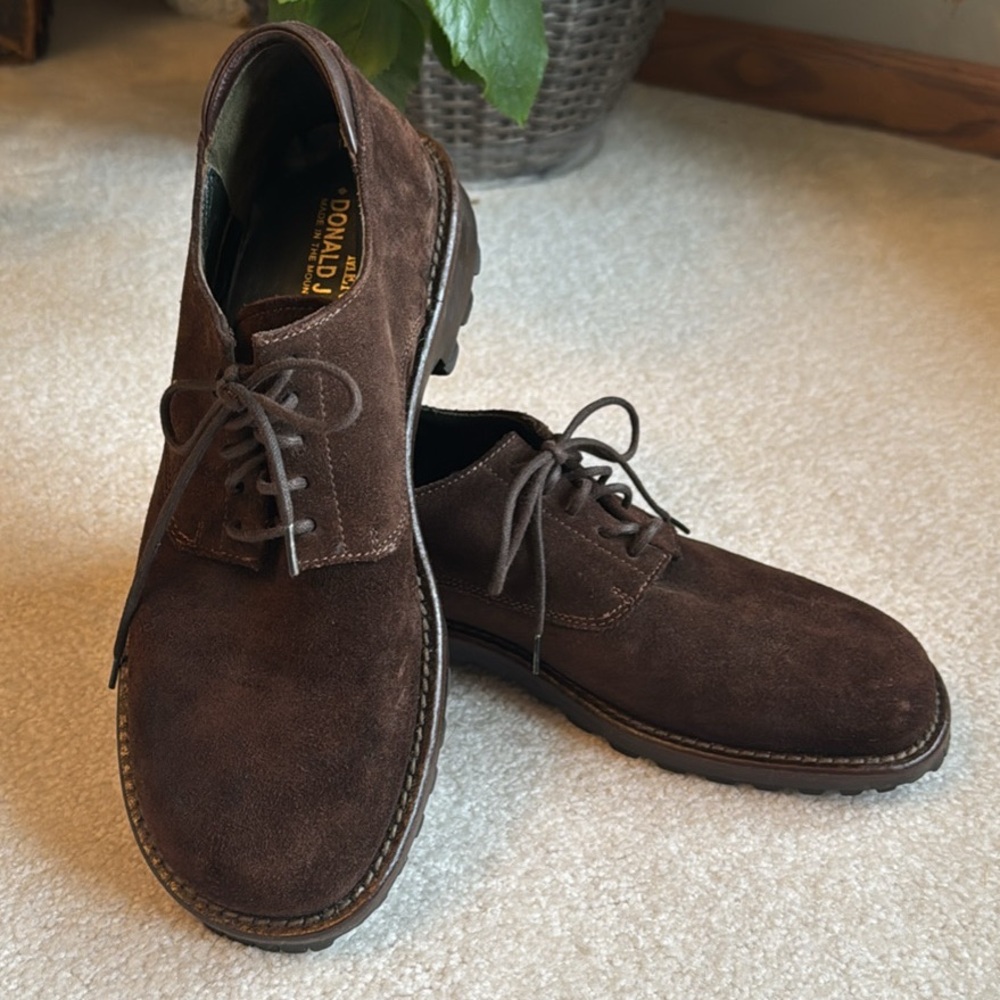 Donald J. Pliner Dark Brown Suede Oxfords